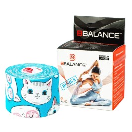 Кинезио тейп BBTape 5см × 5м котята голубой
